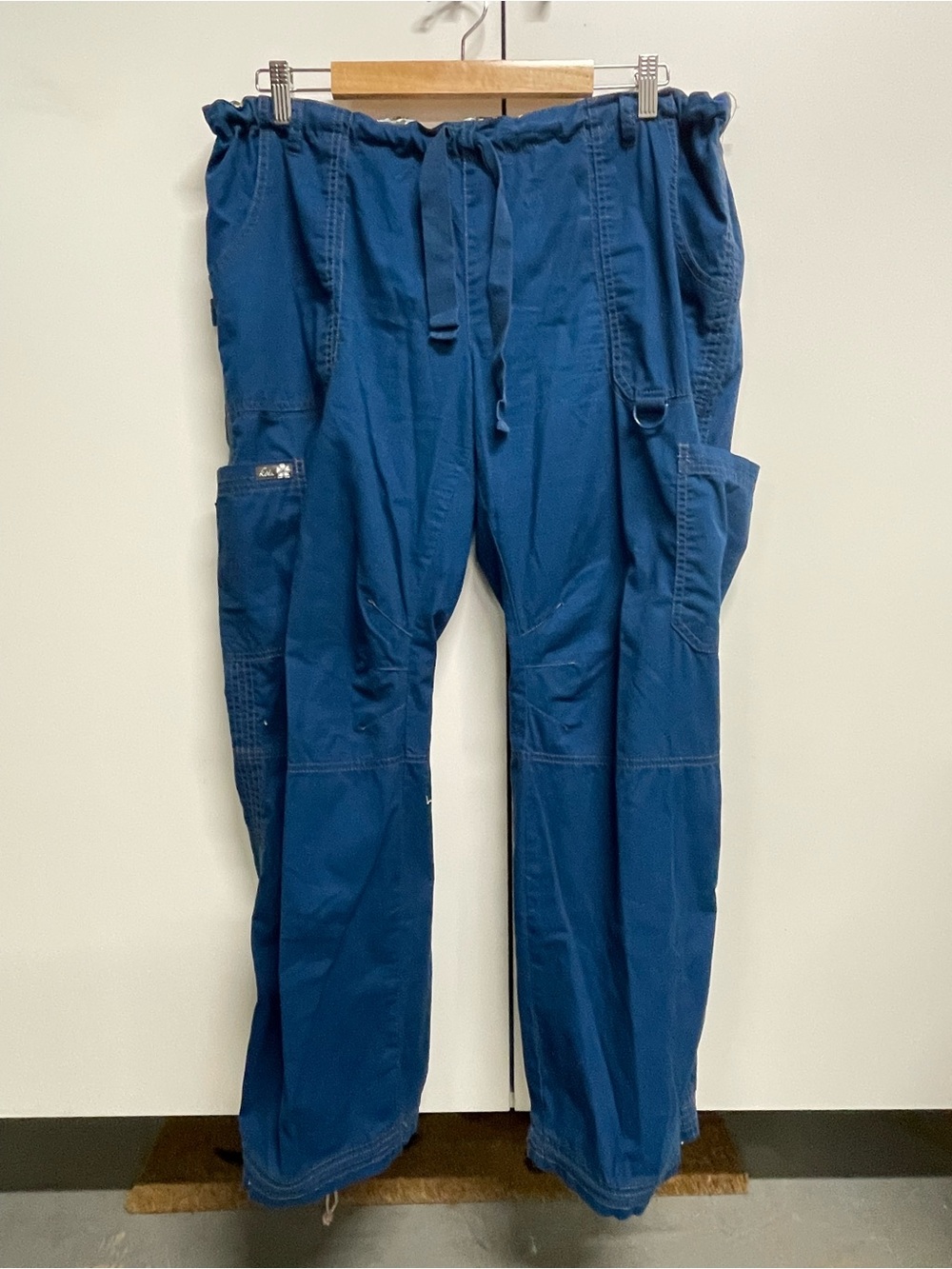 koi by Kathy Peterson Cargo Drawstring Pants/Medical Scrub Pants in Teal - XL